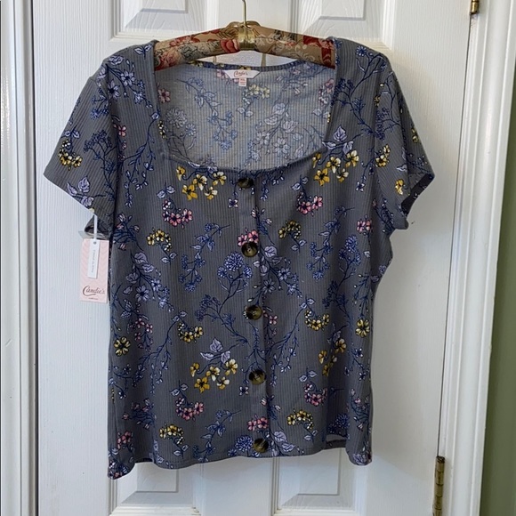 Candie's Tops - Candie’s Square Neck Button Top